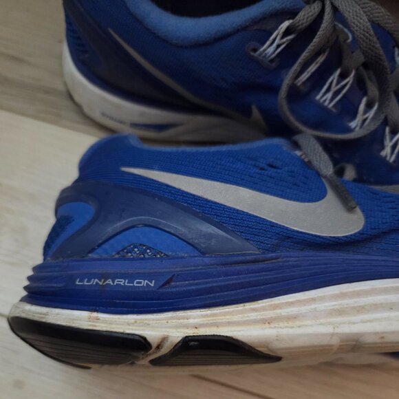 Mens Nike Lunarlon Lunarglide 4 Running Walking Sneakers Blue Size 11 - Picture 7 of 11